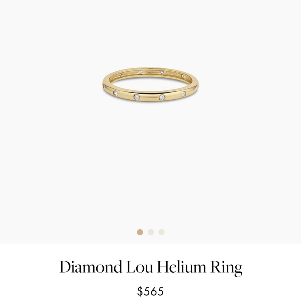 Gold Diamond Lou Helium Ring Size 8 - Picture 2 of 4